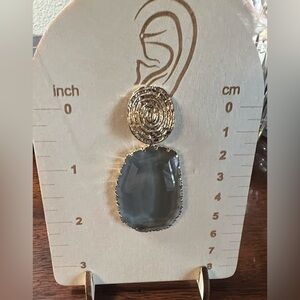 Anthropologie Elegant Gold and light blue Dangle earrings